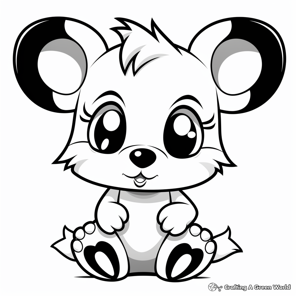 Funny Cartoon Koala with Big Eyes Coloring Pages 1