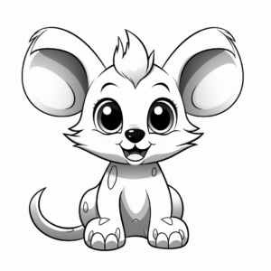 Funny Cartoon Koala with Big Eyes Coloring Pages 2