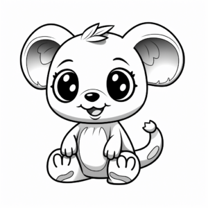 Funny Cartoon Koala with Big Eyes Coloring Pages 3