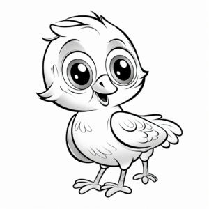 Funny Cartoon Parrot Chick Coloring Pages 3