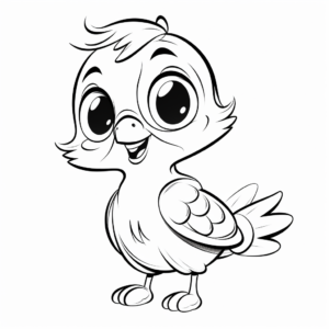 Funny Cartoon Parrot Chick Coloring Pages 4