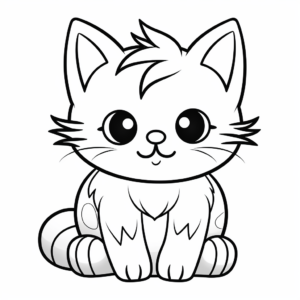 Funny Cat in a Cupcake Coloring Pages 1