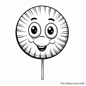 Funny Face Lollipop Coloring Pages 1