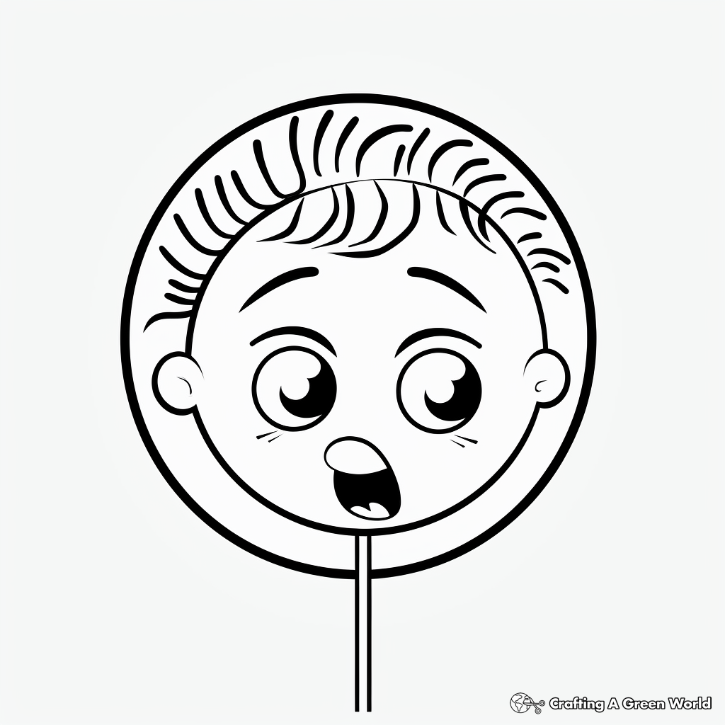 Funny Face Lollipop Coloring Pages 2
