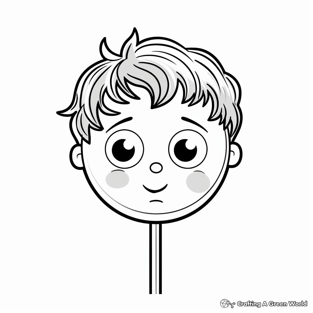 Funny Face Lollipop Coloring Pages 3