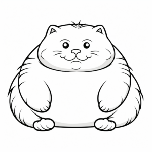 Funny Fat Cat Coloring Pages 1