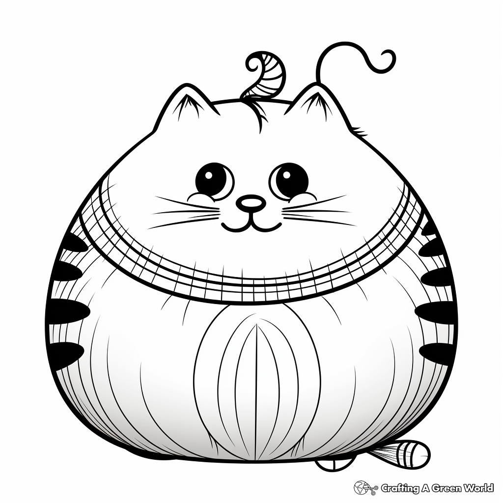 Funny Fat Cat Coloring Pages 2