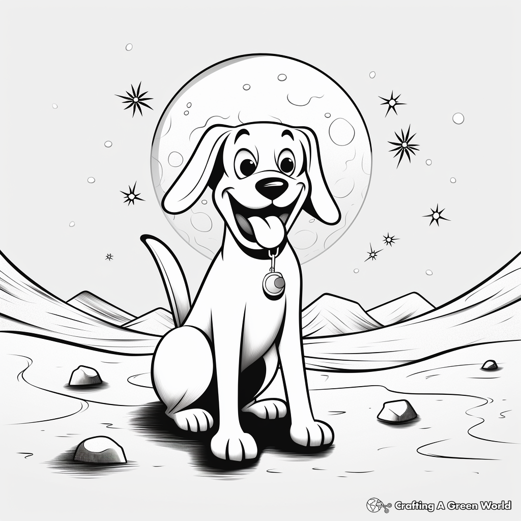 Funny Pluto and Goofy Coloring Pages 1