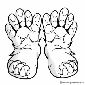 Furry Animal Paws Toes Coloring Pages 4