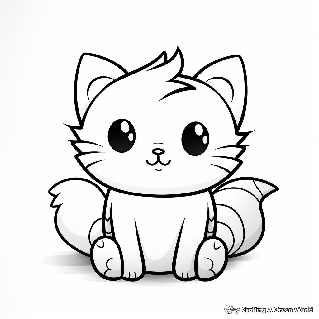 Furry Pillow Cat Coloring Pages 2