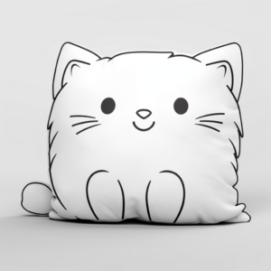 Furry Pillow Cat Coloring Pages 4