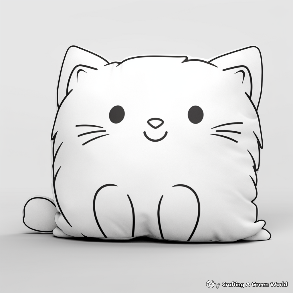 Furry Pillow Cat Coloring Pages 4