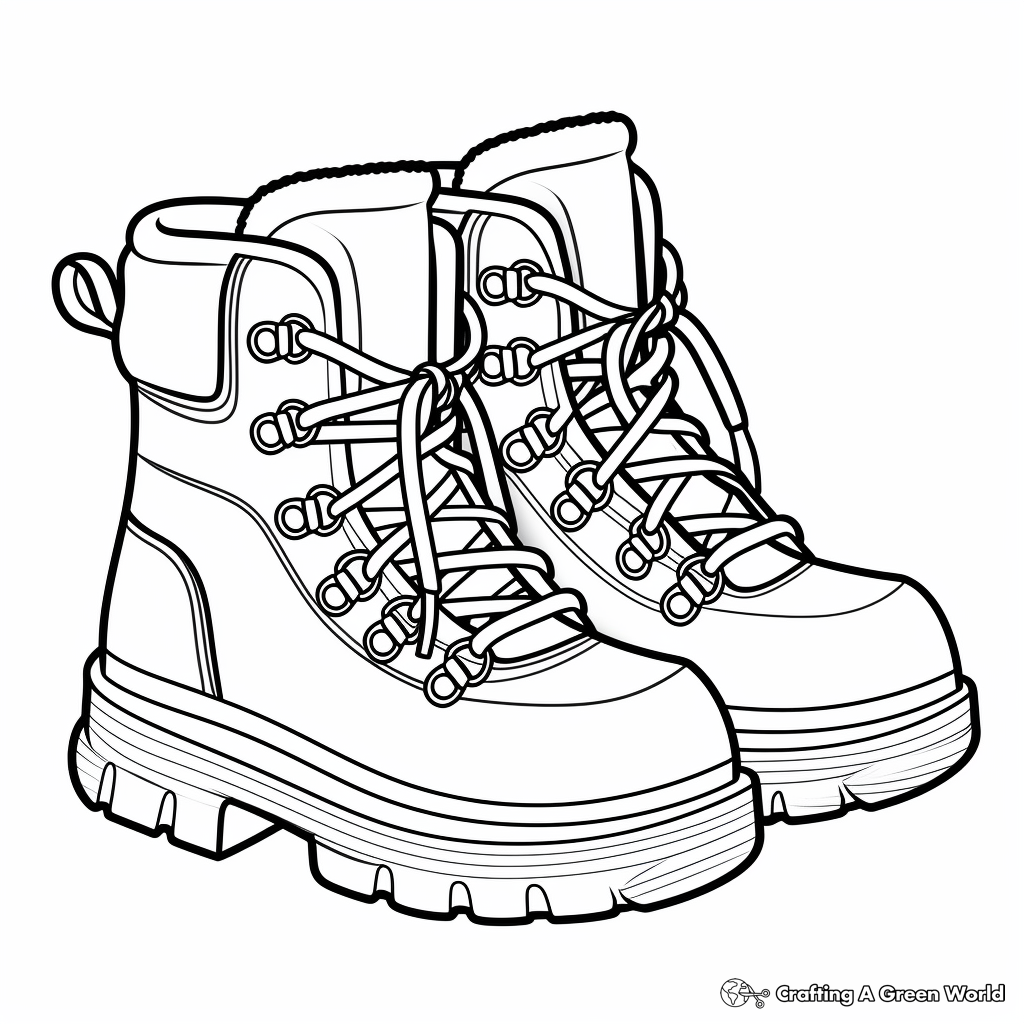 Furry Winter Boot Coloring Pages 1