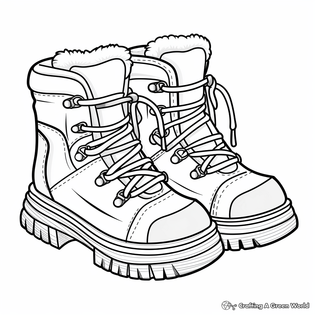 Furry Winter Boot Coloring Pages 2