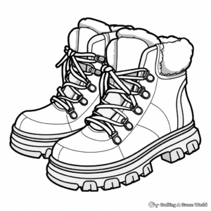 Furry Winter Boot Coloring Pages 4