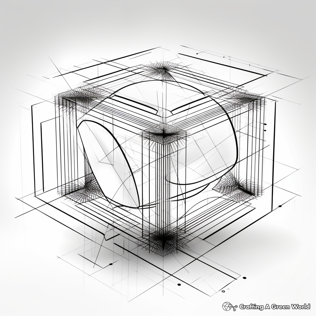 Futuristic 3D Cube Design Coloring Pages 4