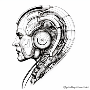 Futuristic Artificial Bionic Ear Coloring Pages 1