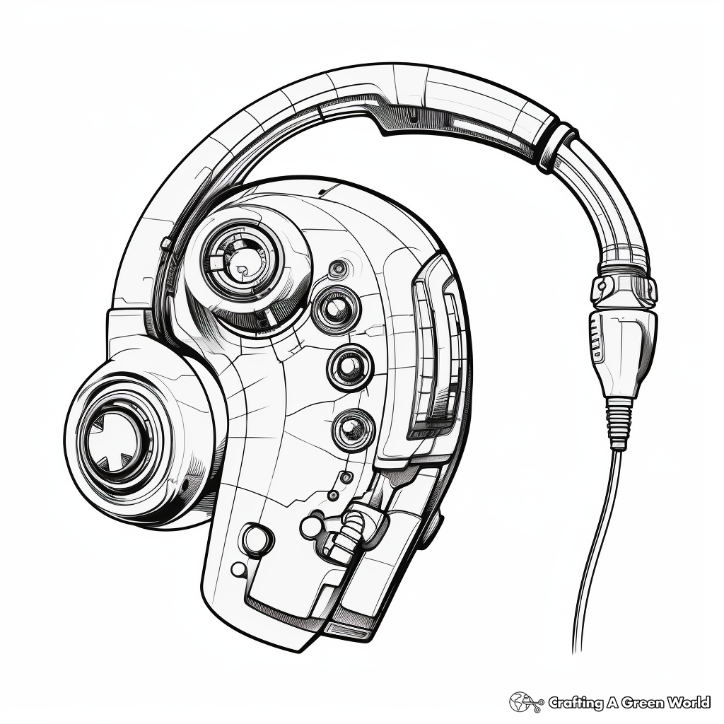 Futuristic Artificial Bionic Ear Coloring Pages 2
