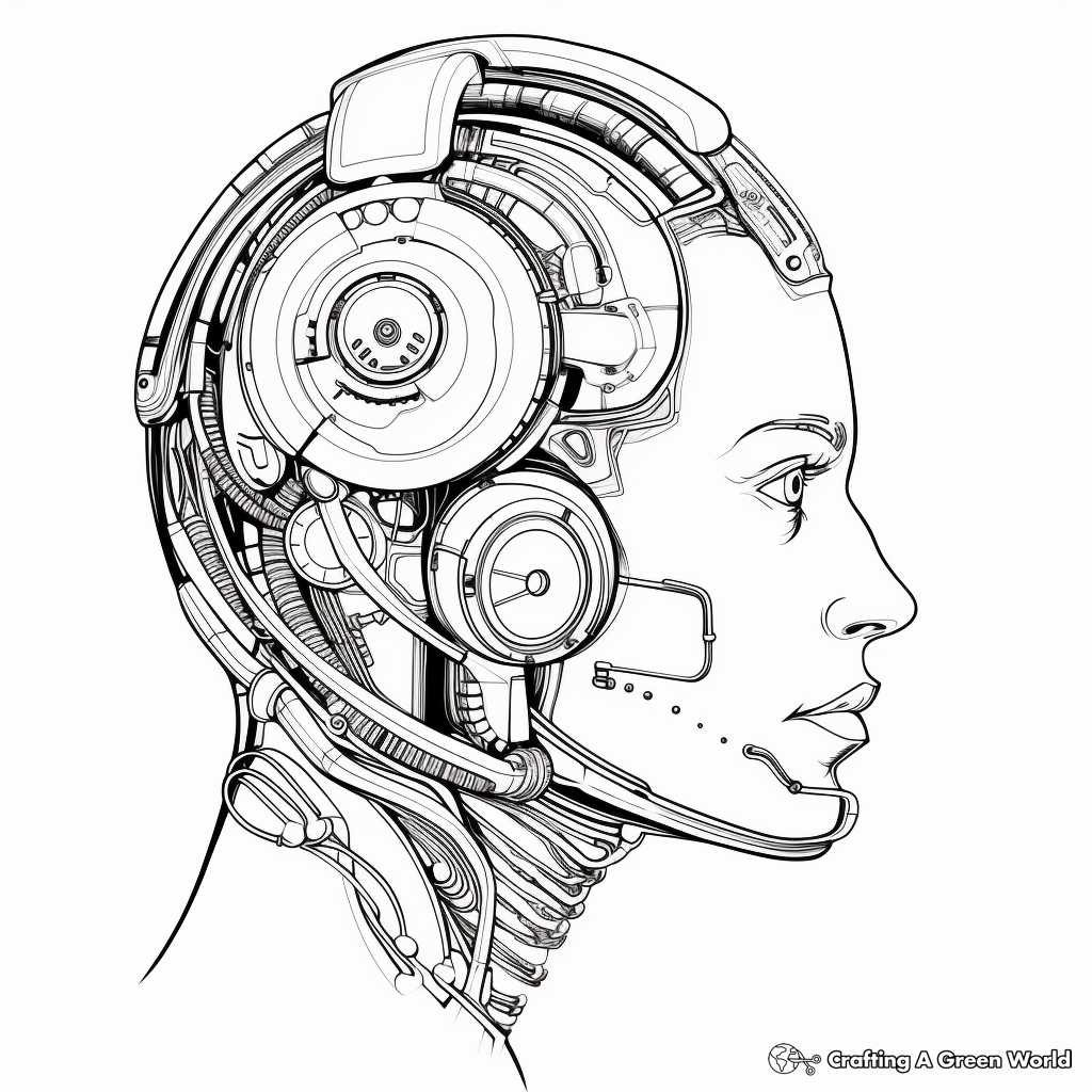 Futuristic Artificial Bionic Ear Coloring Pages 3