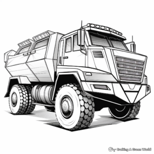 Futuristic Dump Truck Coloring Pages 1