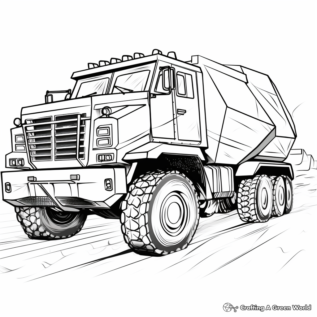 Futuristic Dump Truck Coloring Pages 3