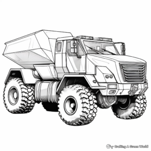 Futuristic Dump Truck Coloring Pages 4