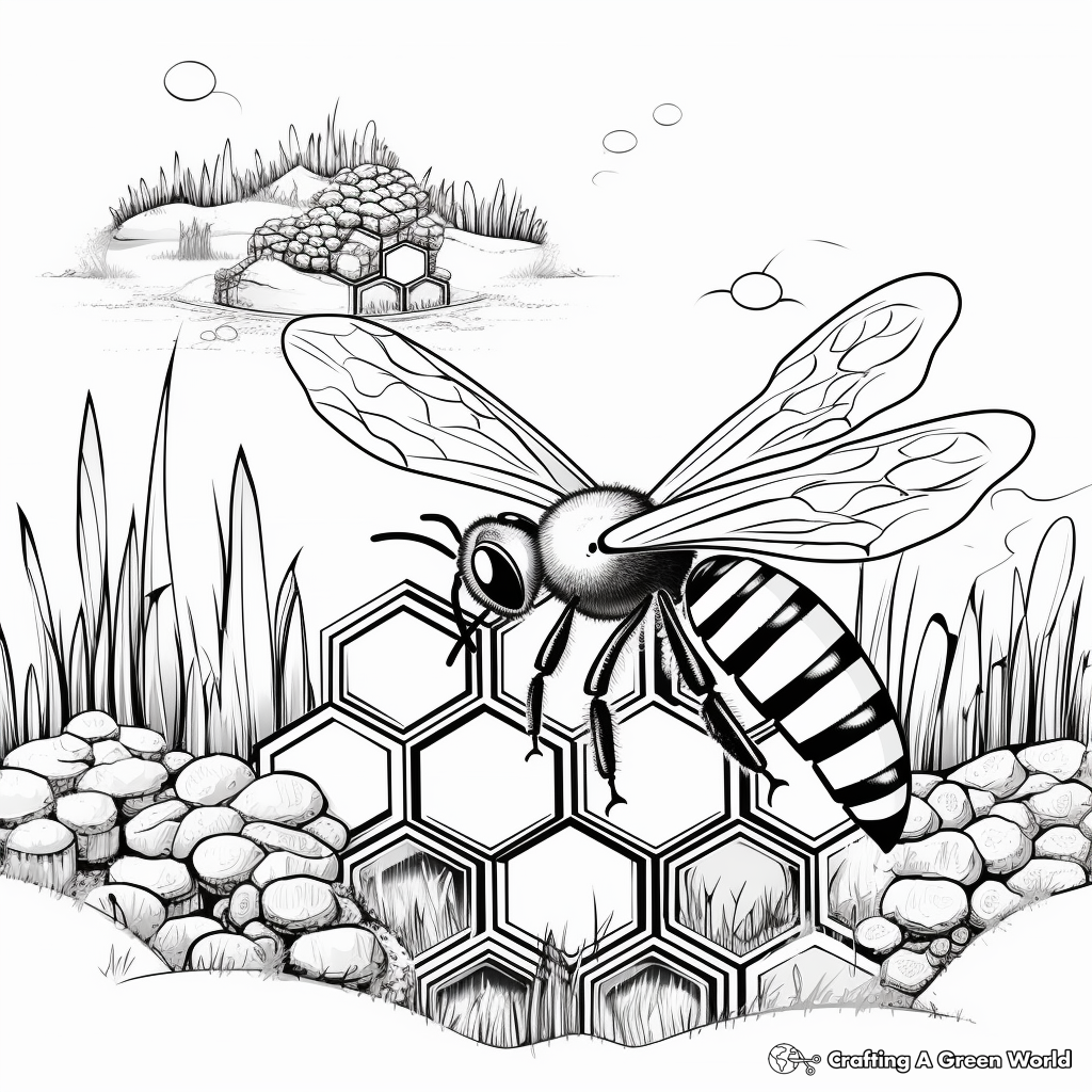 Futuristic Honeycomb Design Coloring Pages 2