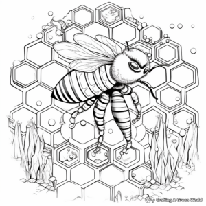 Futuristic Honeycomb Design Coloring Pages 3