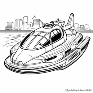 Futuristic Hovercraft Coloring Pages 1
