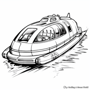 Futuristic Hovercraft Coloring Pages 2