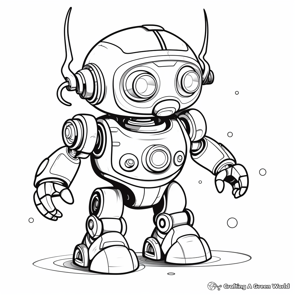 Futuristic Robot Coloring Pages for Kids 1