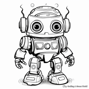 Futuristic Robot Coloring Pages for Kids 3