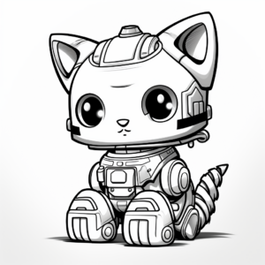 Futuristic Robot Kitty Coloring Pages 2