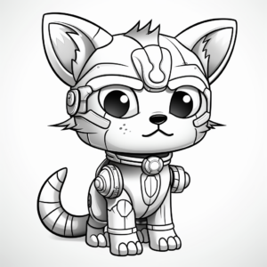 Futuristic Robot Kitty Coloring Pages 3