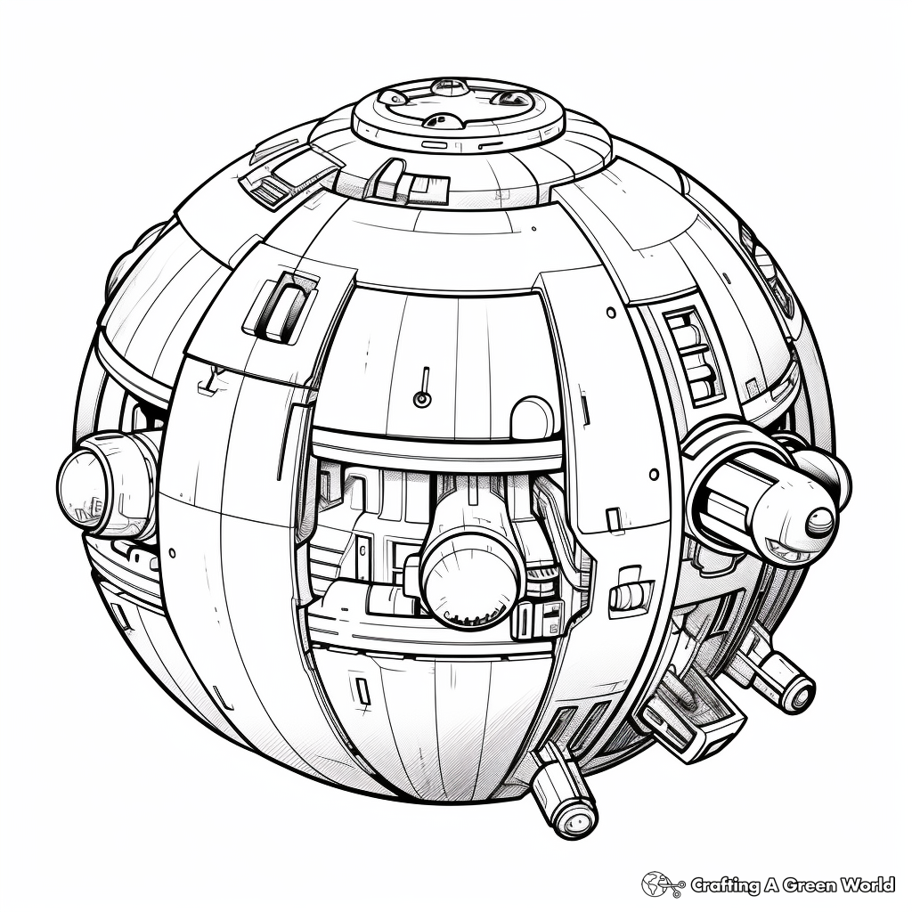 Futuristic Science Fiction Sphere Coloring Pages 1