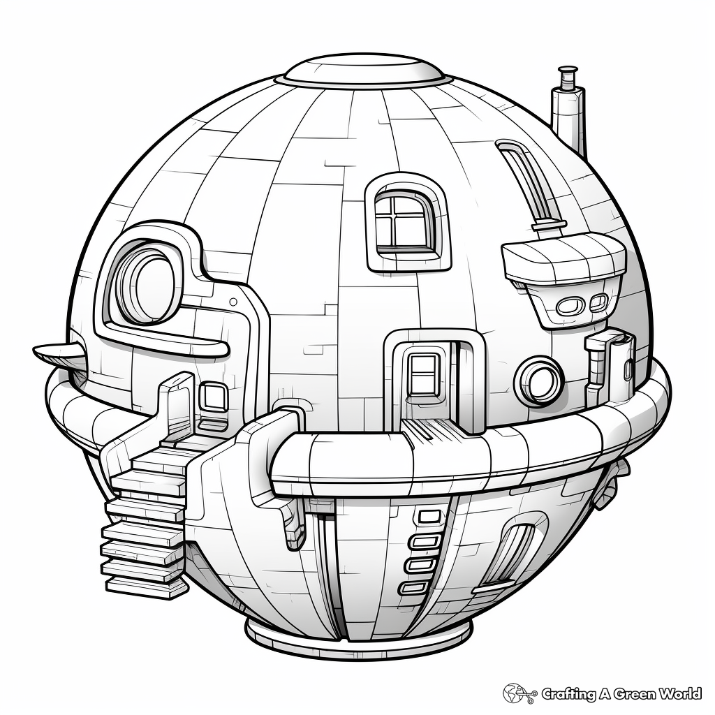 Futuristic Science Fiction Sphere Coloring Pages 2