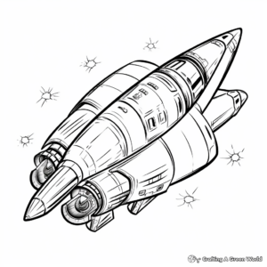 Futuristic Spacecraft Rocket Coloring Pages 1