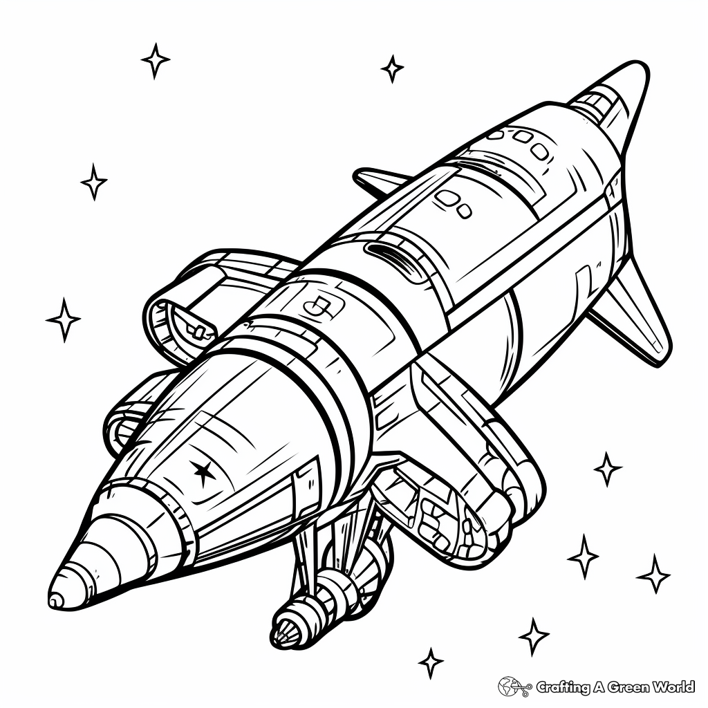 Futuristic Spacecraft Rocket Coloring Pages 2