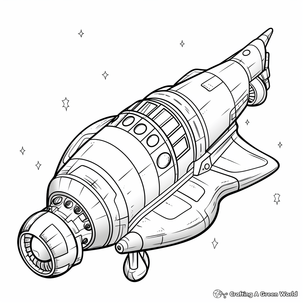 Futuristic Spacecraft Rocket Coloring Pages 3