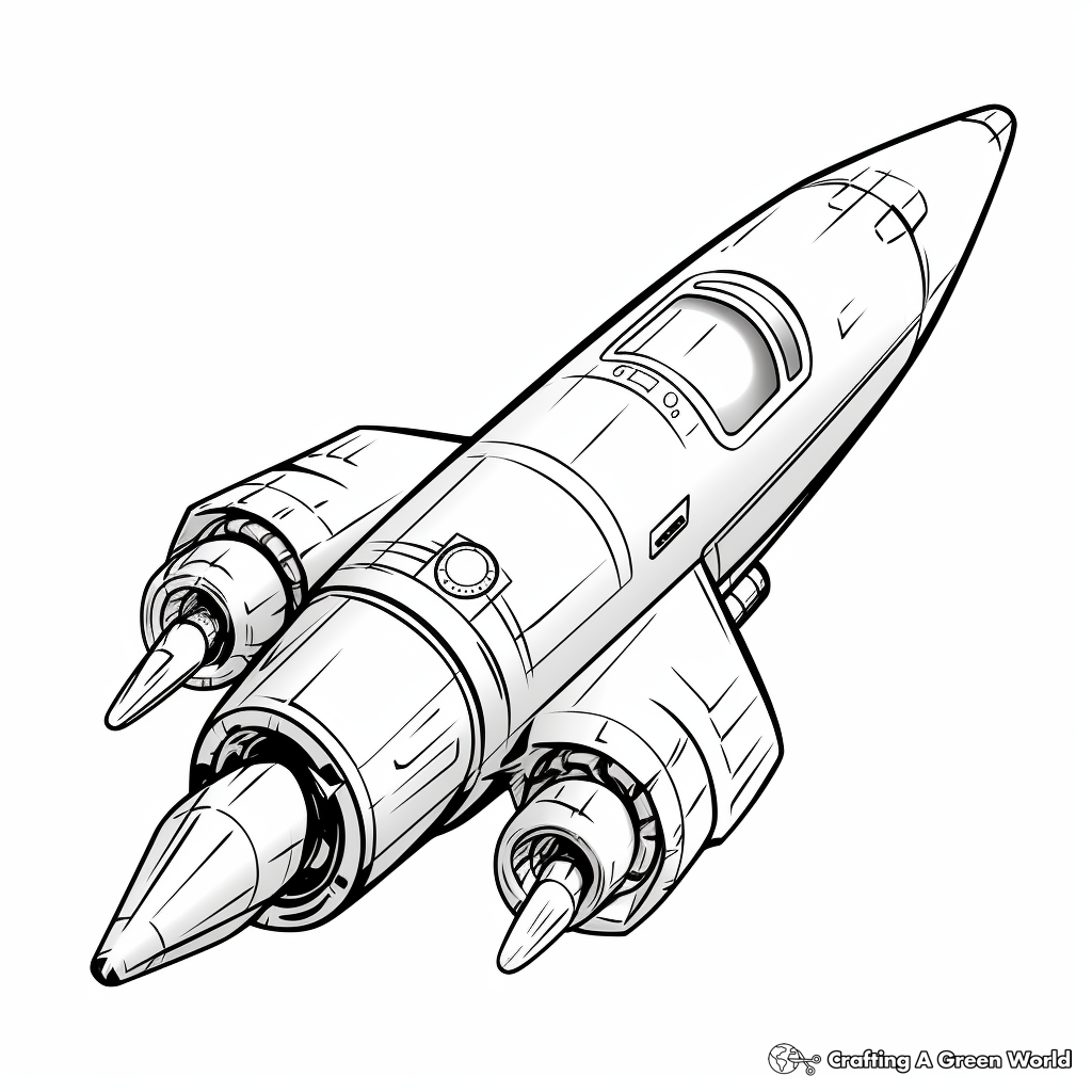 Futuristic Spacecraft Rocket Coloring Pages 4