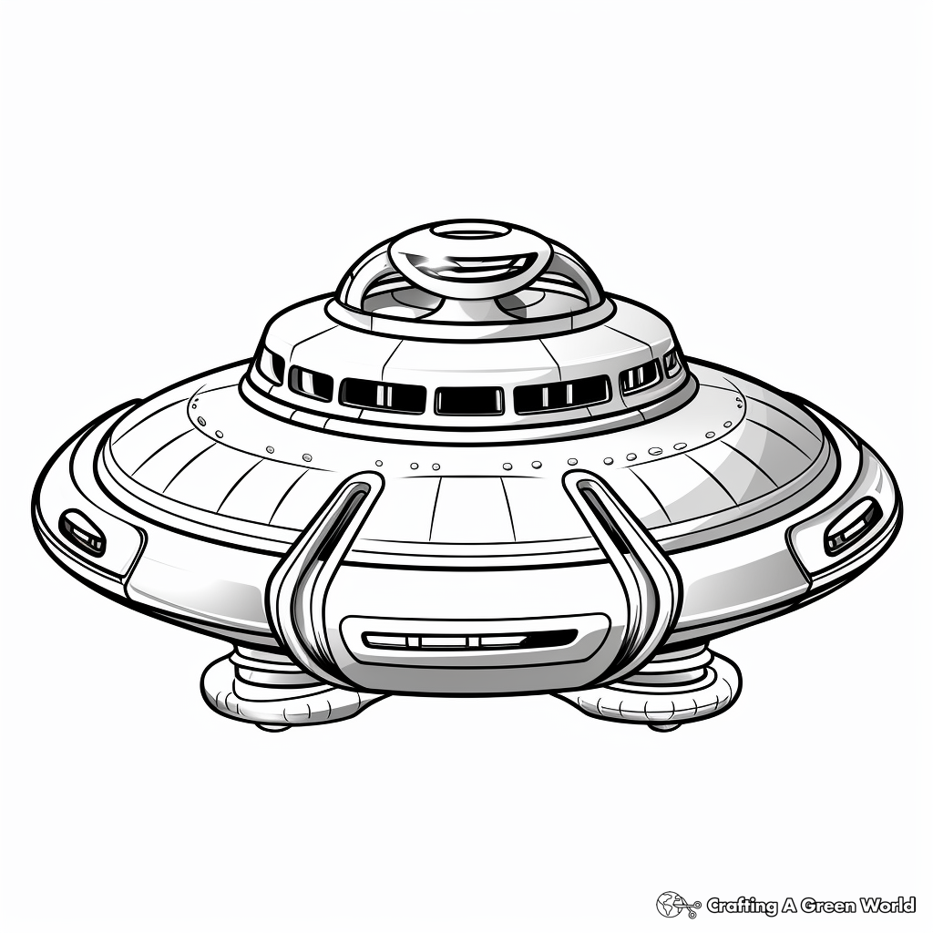 Futuristic UFO: Advanced Alien Craft Coloring Pages 2