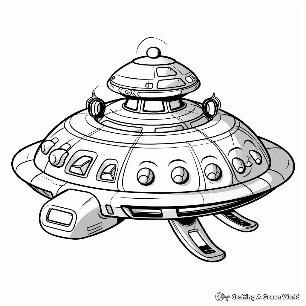Futuristic UFO: Advanced Alien Craft Coloring Pages 3