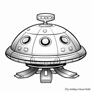 Futuristic UFO: Advanced Alien Craft Coloring Pages 4
