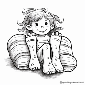 Fuzzy Slipper Socks Coloring Pages 2