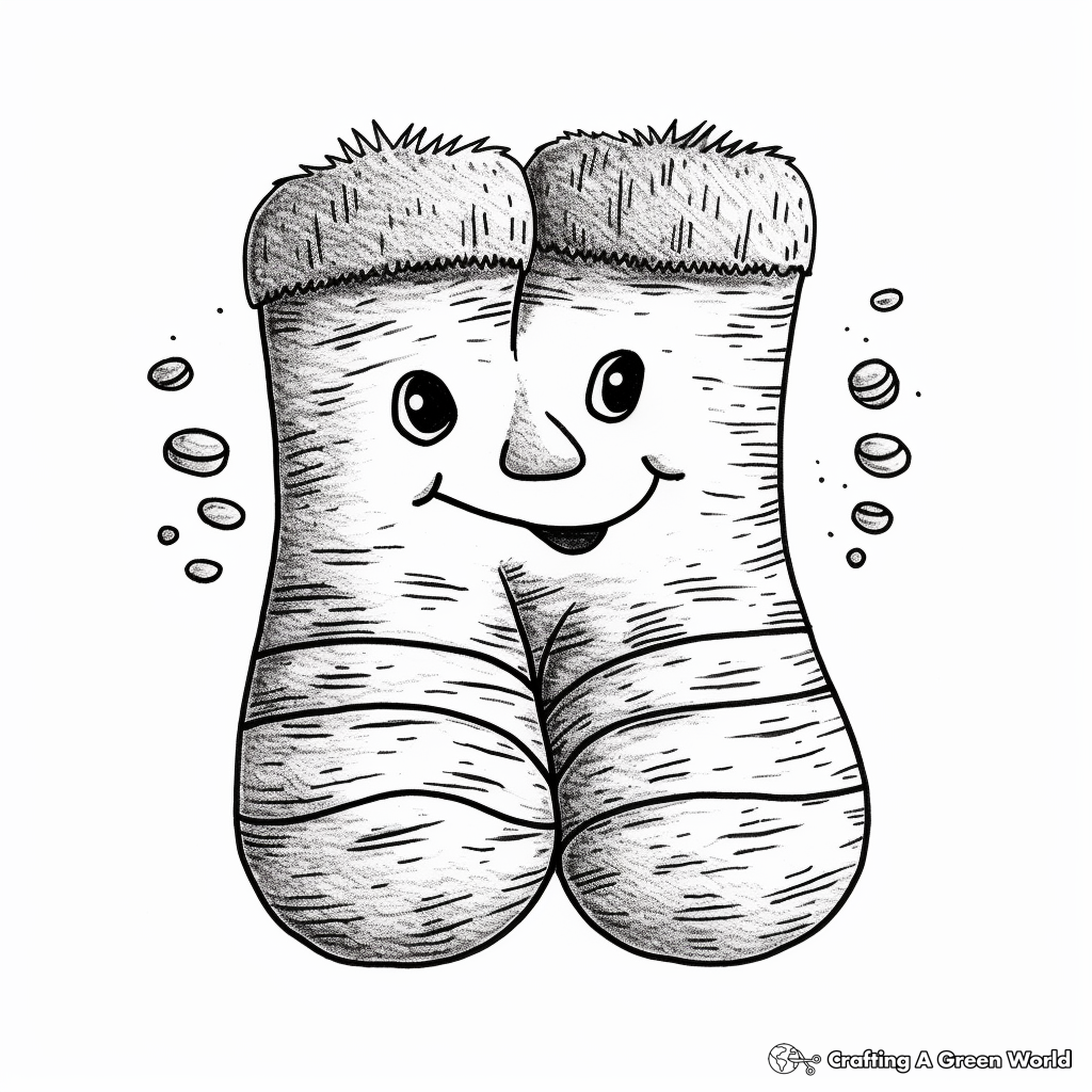 Fuzzy Slipper Socks Coloring Pages 4