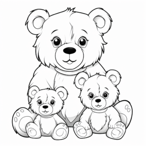 Fuzzy Teddy Mama Bear Coloring Pages 1