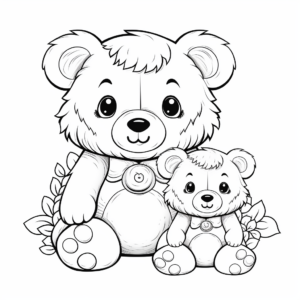 Fuzzy Teddy Mama Bear Coloring Pages 4