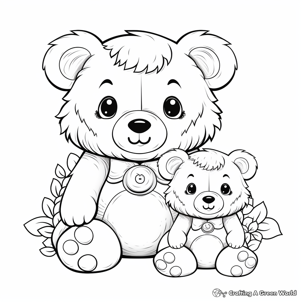 Fuzzy Teddy Mama Bear Coloring Pages 4