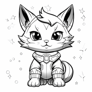 Galactic Space Kitty Coloring Pages 2