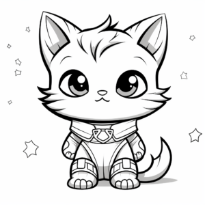 Galactic Space Kitty Coloring Pages 3